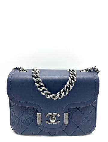 Rare Metallic Blue SHW Archi Chic Flap Bag