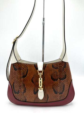 Rare Brown Python Tricolor Jackie Convertible Crossbody