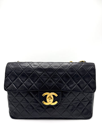 24k XL CC Black Quilted Maxi Flap