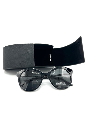 Black/White Cateye Sunglasses