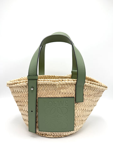 Sage Green Anagram Woven Palm Tote