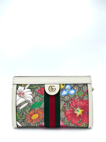 GG Supreme Flora Clamshell Clasp Crossbody