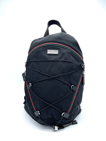 Black Nylon Web Backpack