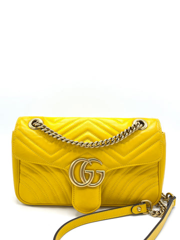 Sunshine Yellow GHW Marmont Chain Flap