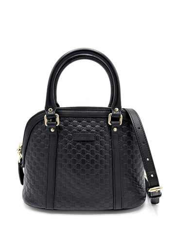 Black Microguccisima Dome Top Handle Crossbody