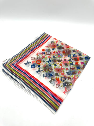 Multicolor Monogram Cotton Scarf