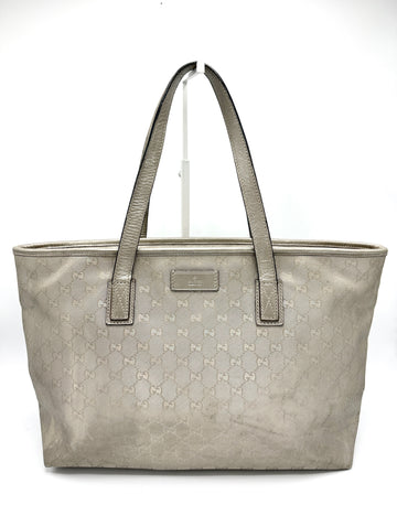 GG Supreme Metallic Silver Tote