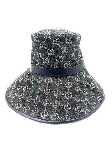 Black Denim GG XL Bucket Hat