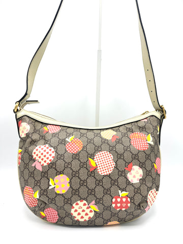 GG Apple Zip Top Half Moon Crossbody