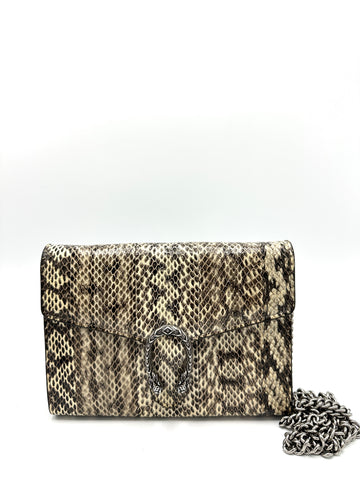 Cream Grey Python Dionysus Chain Flap