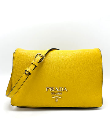 Yellow Pebbled Leather GHW Crossbody