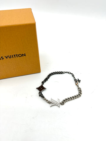 Louis Vuitton Silver/Black Chain Bracelet