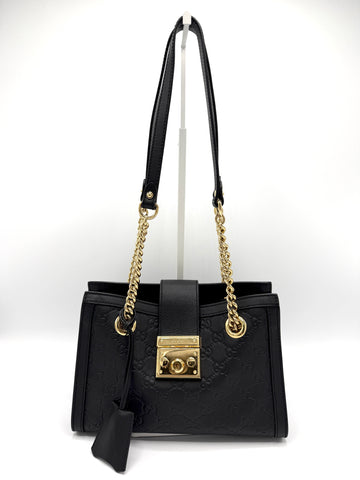 Black GG GHW Padlock Tote