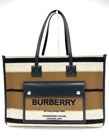 Cream/Black Wool Freya Shopping Tote