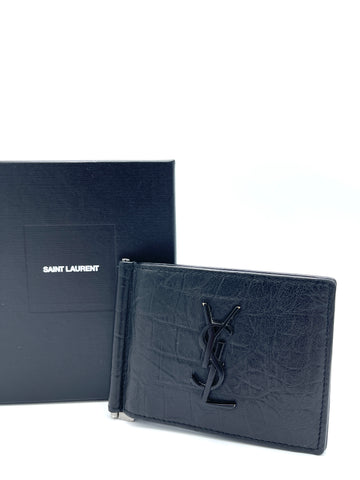 Croc Embossed Black Bifold Wallet