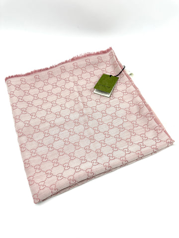 Pink GG Wool/Silk XL Shawl