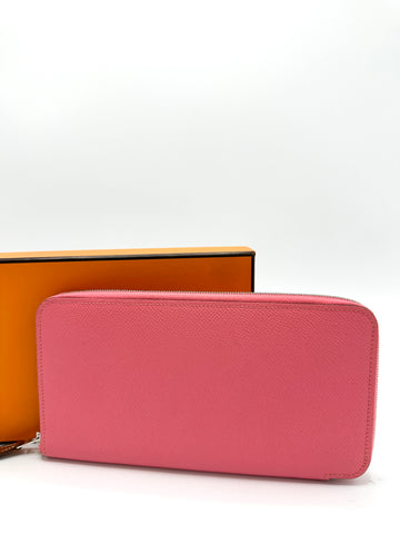 Pink Epsom Orange/Blue Silk Interior Azap Zippy Wallet