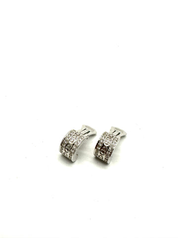 CD Rhinestone Bridge Clip On Earrings