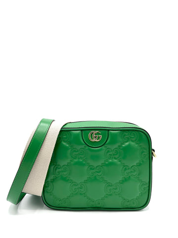 GG Matelasse Spring Green Crossbody Camera Bag