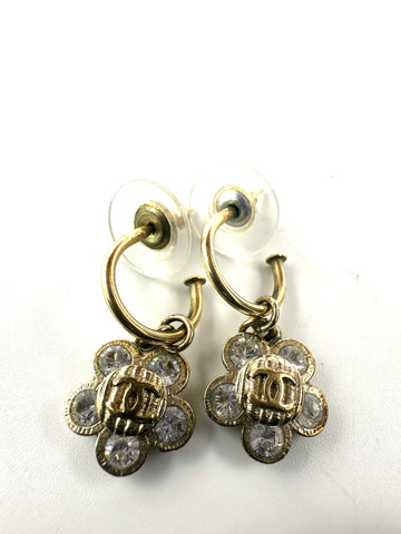 CC Rhinestone Flower Earrings