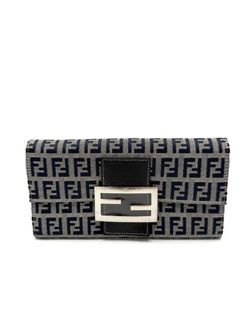 Navy/Grey Zucchino Flap Long Wallet
