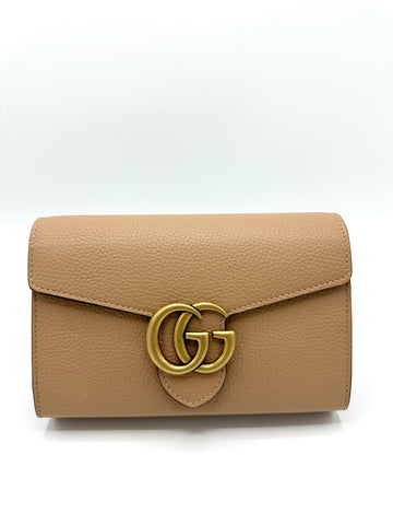 Caramel GG Marmont Wallet On Chain