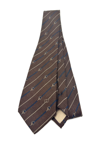 Brown Horsebit Necktie