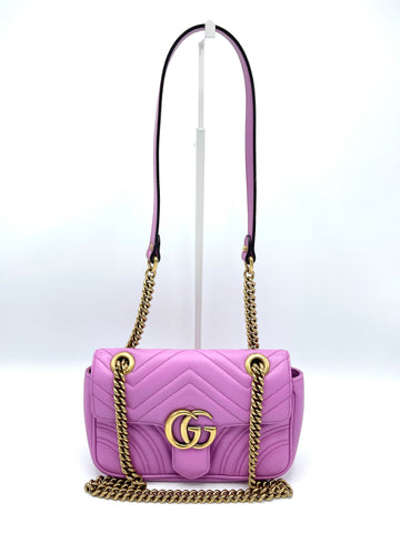 Rare Lilac GHW GG Marmont Mini Chain Flap