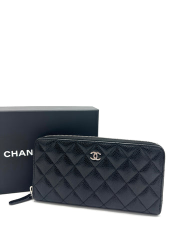 CC Black Caviar Zippy Long Wallet