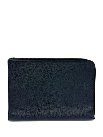 Black Pebbled LV SHW Laptop Clutch