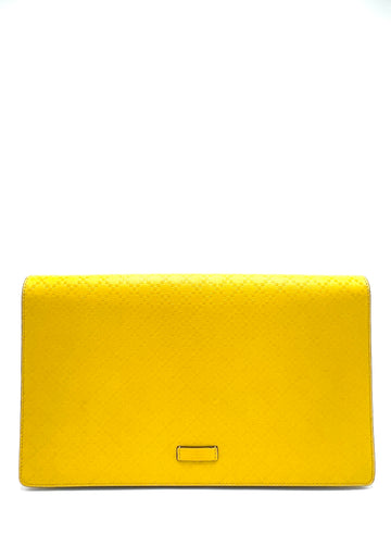 Yellow Diamante Flap XL Clutch