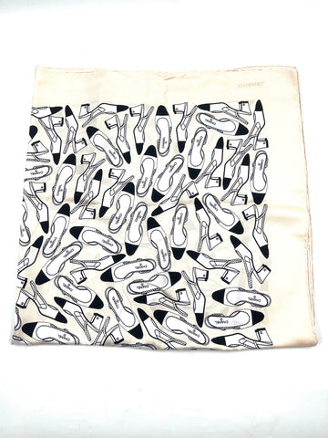 CC Black/Beige Pumps SIlk Scarf