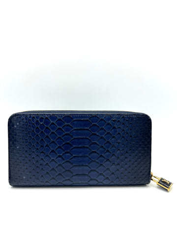 Midnight Blue Python Zippy Wallet