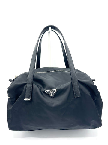 Black Nylon Zip Tote