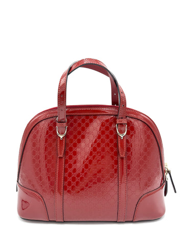 Red Microguccissima Horsebit Dome Tote w/ Strap