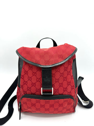 Red GG Black Mesh Mini Backpack