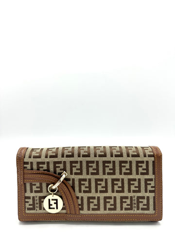 Saddle Brown Zucchino Charm Flap Wallet
