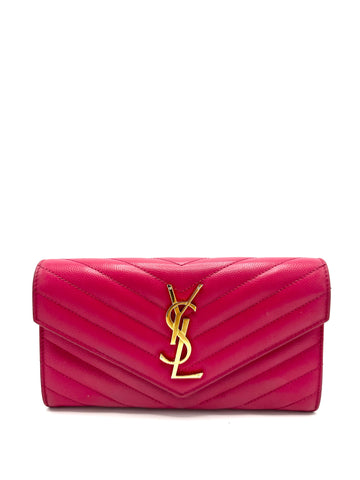 Pink Caviar GHW Envelope Flap Long Wallet