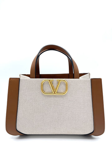 GHW Canvas Leather Trimmed V Summer Tote