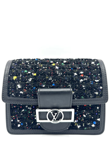 Black Multicolor Tweed Sequins Dauphine Mini