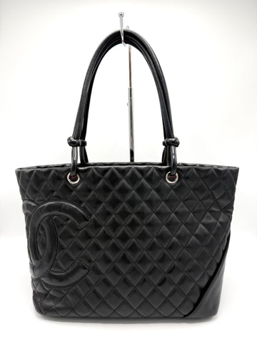 So Black Quilted Cambon Large Tote