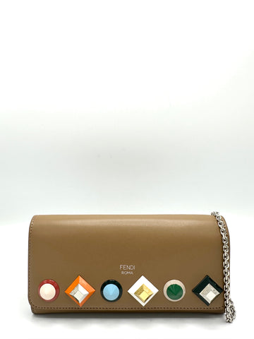 Brown Multicolor Khan Wallet on Chain