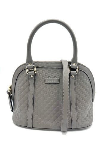 Grey Microguccisima Dome Crossbody
