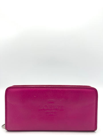 Pink Zip Around Long Wallet