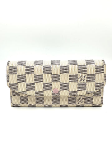 Damier Azur Rose Ballerine Half Moon Flap Long Wallet