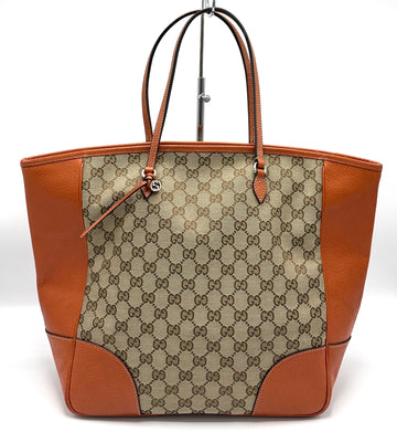 GG Canvas Mandarin Pebbled Leather Zip Tote