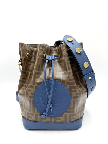 Brown Zucca Blue Logo Mon Tresor Crossbody