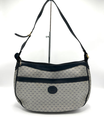 Blue Microguccisima GG Canvas Front Pocket Dome Shoulder Bag