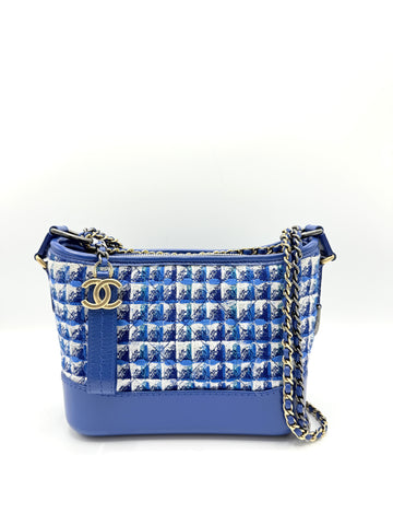 Multicolor Tweed Small Gabrielle Chain Hobo