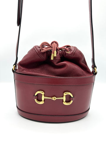 Red GG Horsebit Crossbody Bucket Crossbody